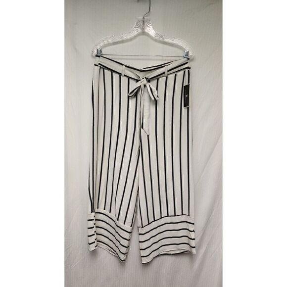 Jules & Leopold 2PC Pants Set Striped 3/4 Scoop Neck Size Medium Ivory/Blue - Picture 10 of 13